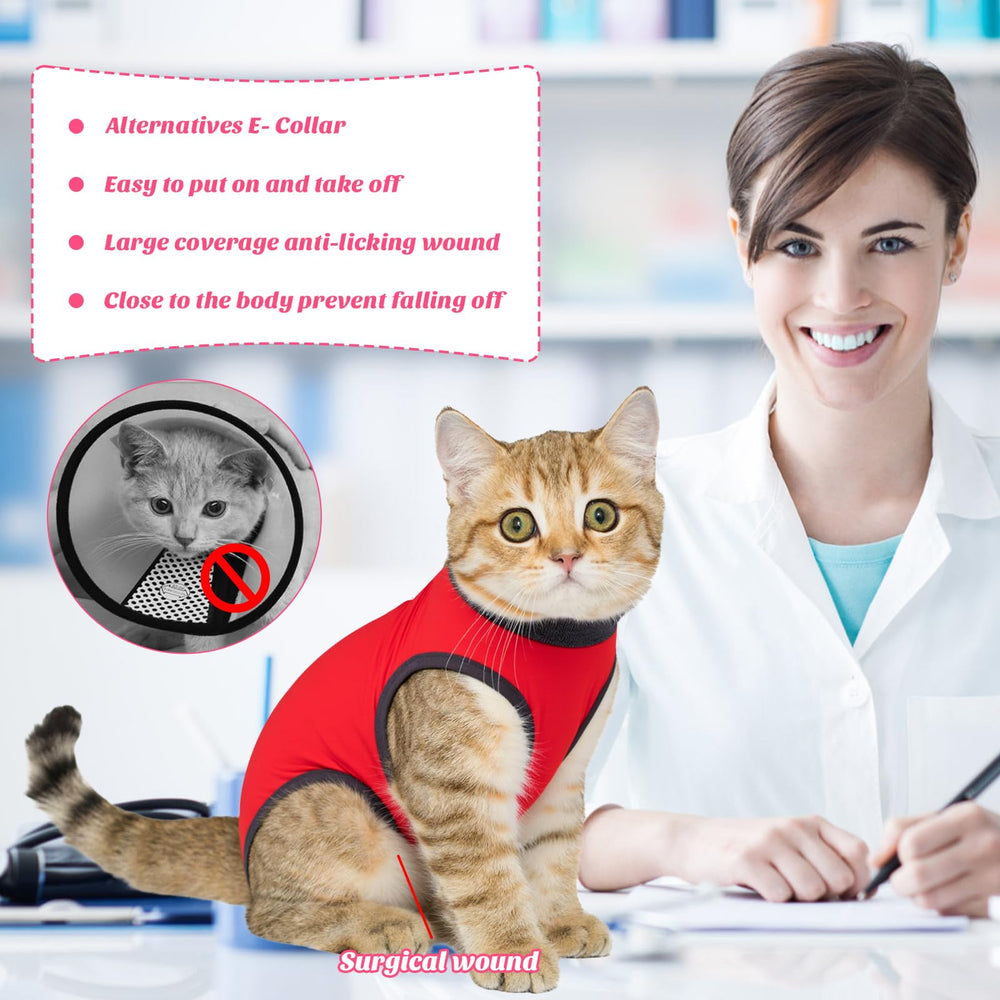 Coppthinktu Traje recuperación gatos dorsal, protege la herida sin molestar.