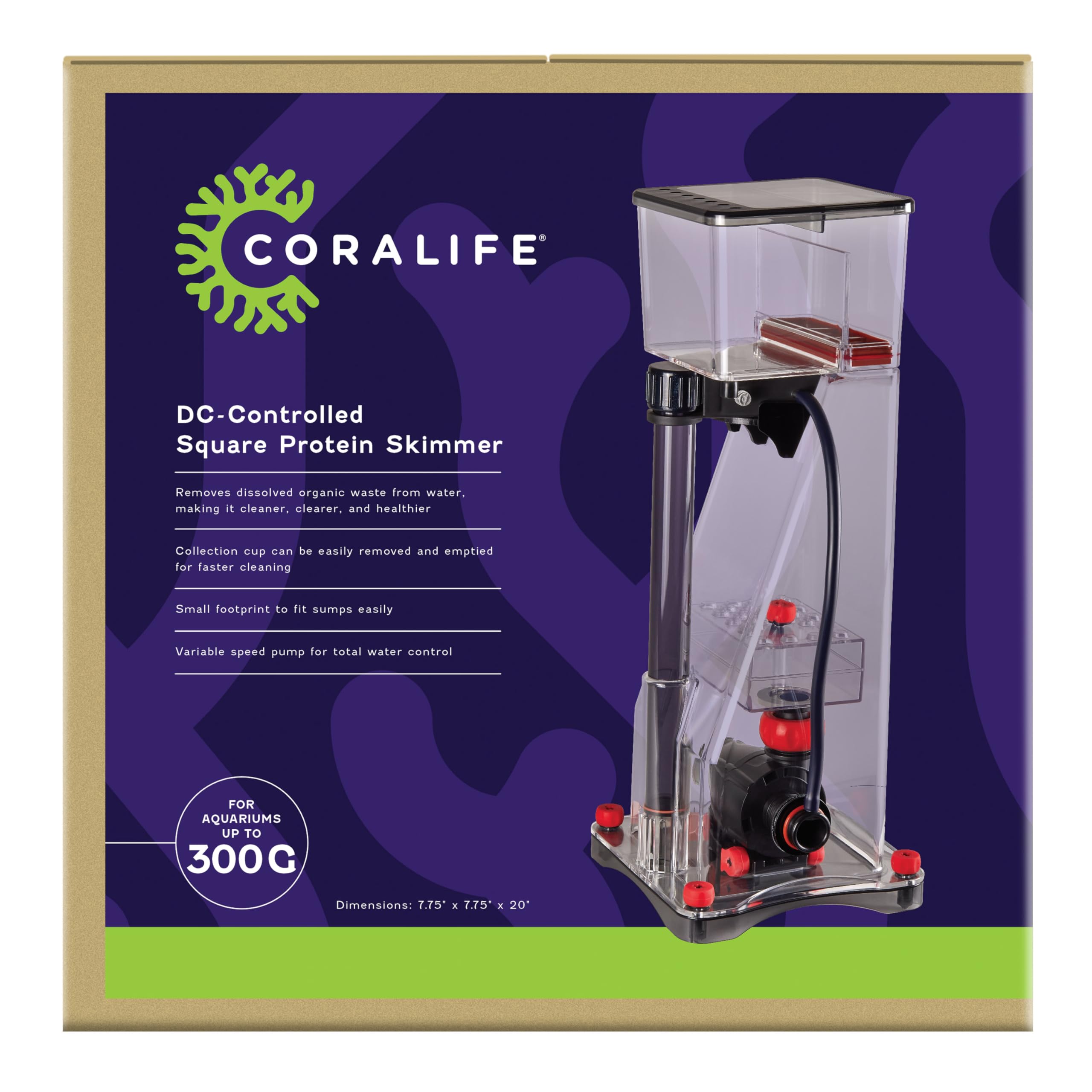 Coralife espumador: copa de recolección fácil de retirar para limpieza rápida.