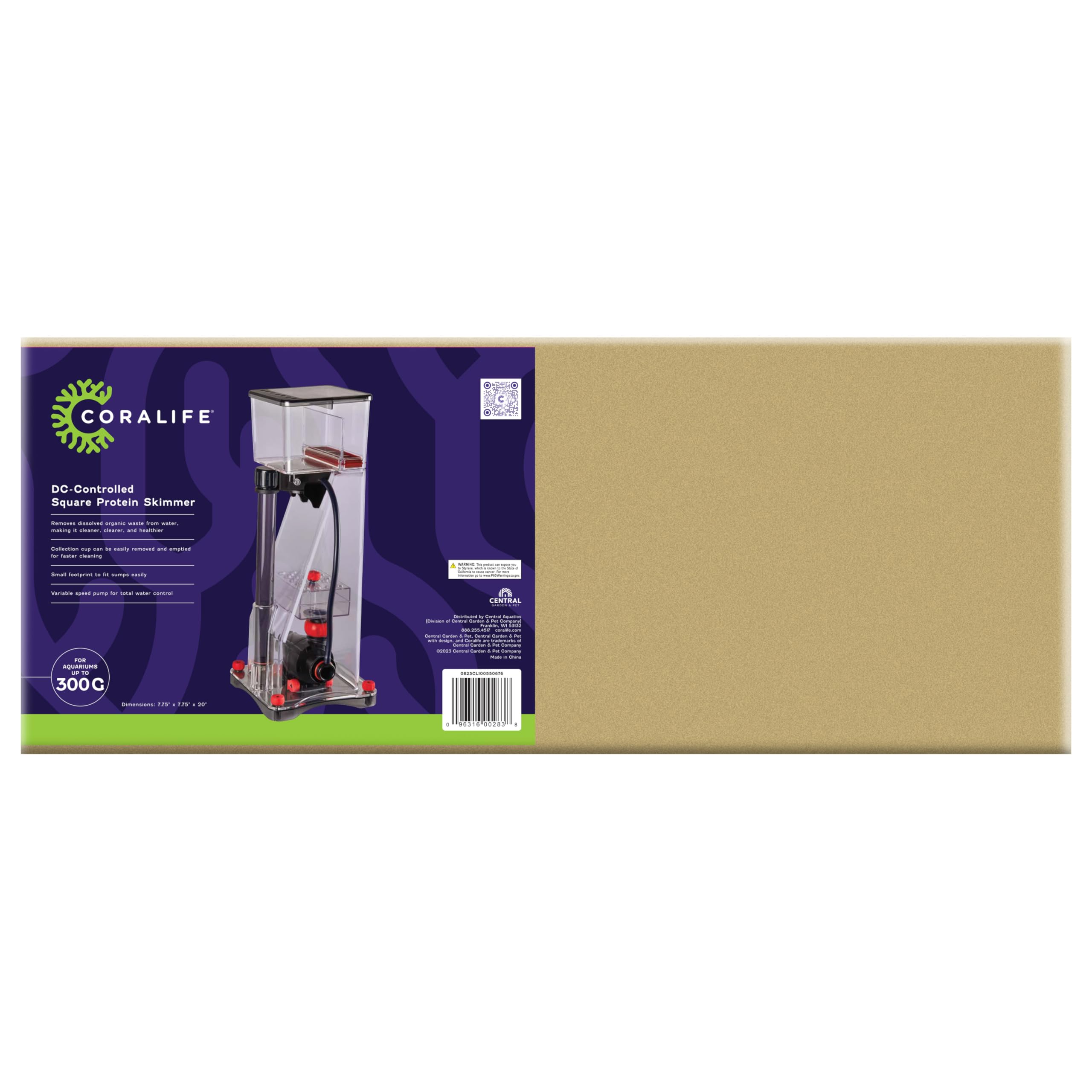 Coralife espumador con huella compacta para sumideros pequeños.
