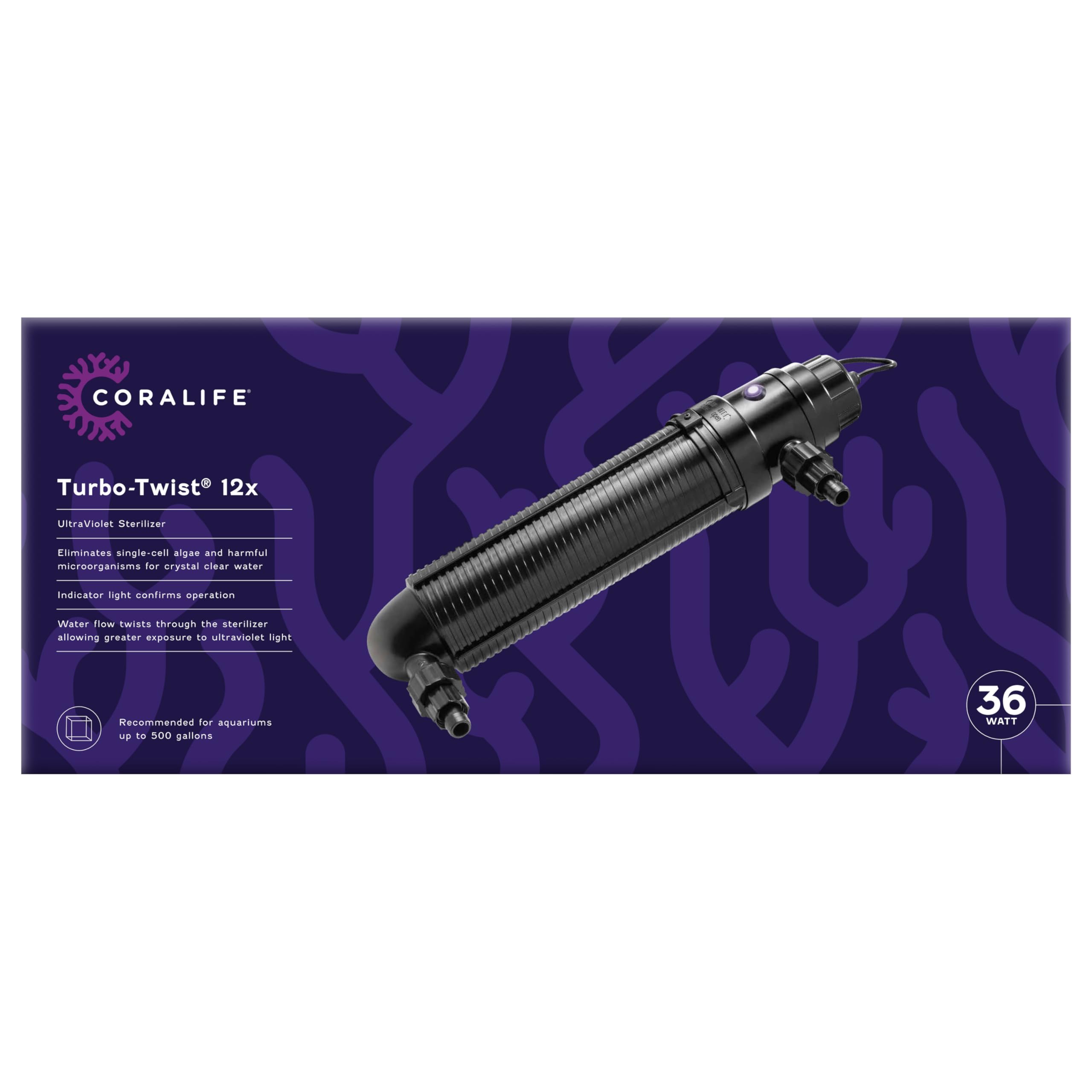 Coralife Turbo-Twist UV esterilizador para acuario marino mejora claridad del agua