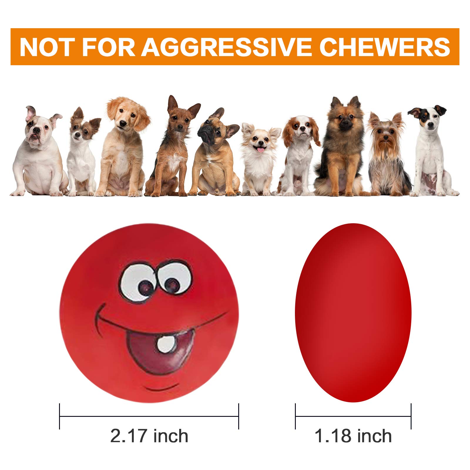 Coricorsu Juguete para perro bola masticable de látex natural para morder con seguridad.