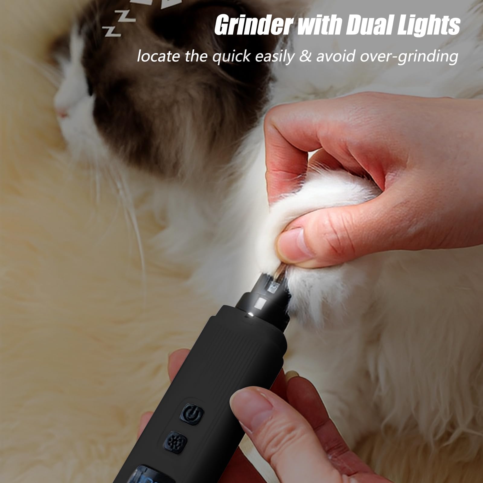 Cornnpet Iluminación LED dual para ver uñas con claridad.