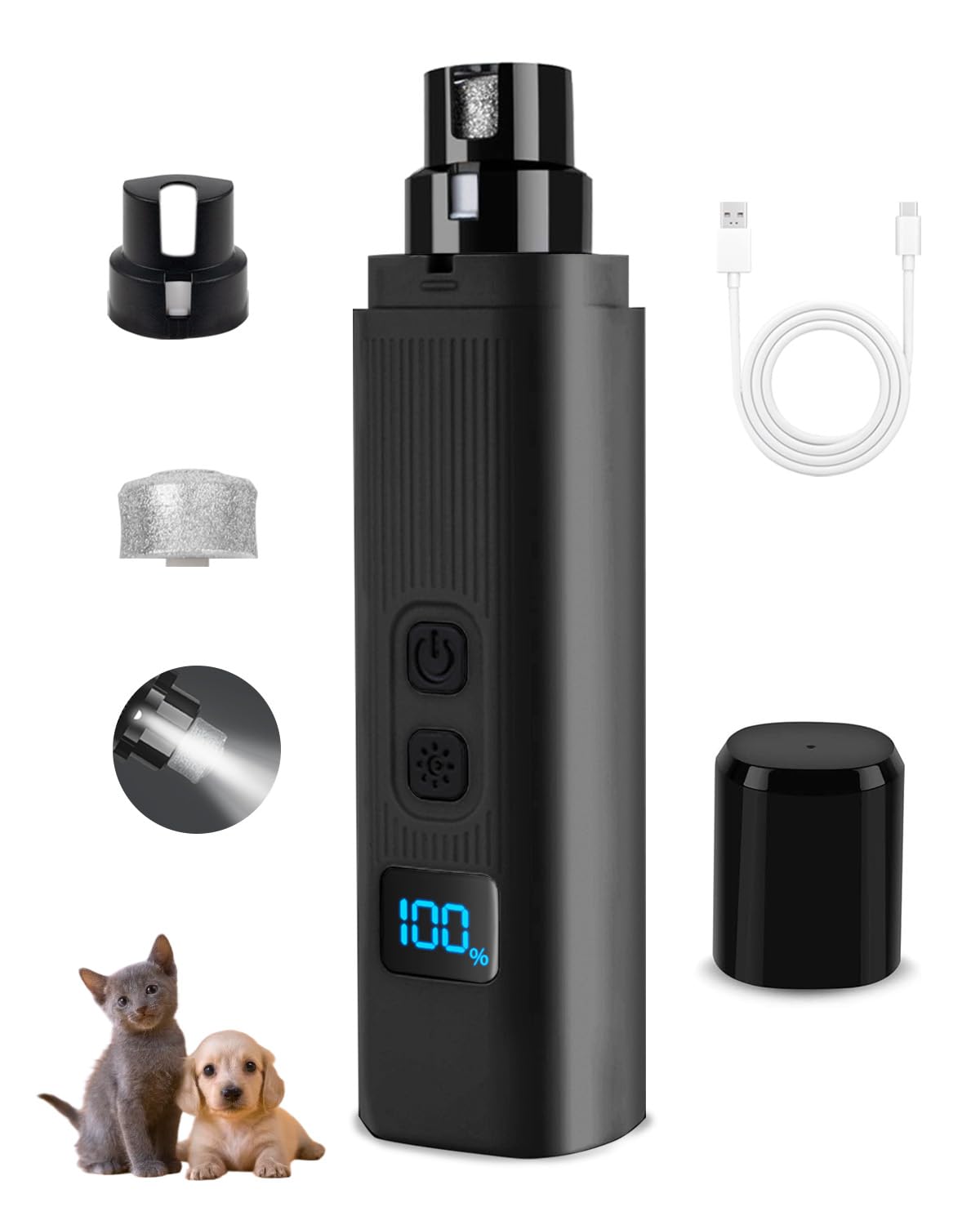 Cornnpet Pantalla LED muestra nivel de batería para un uso confiable.