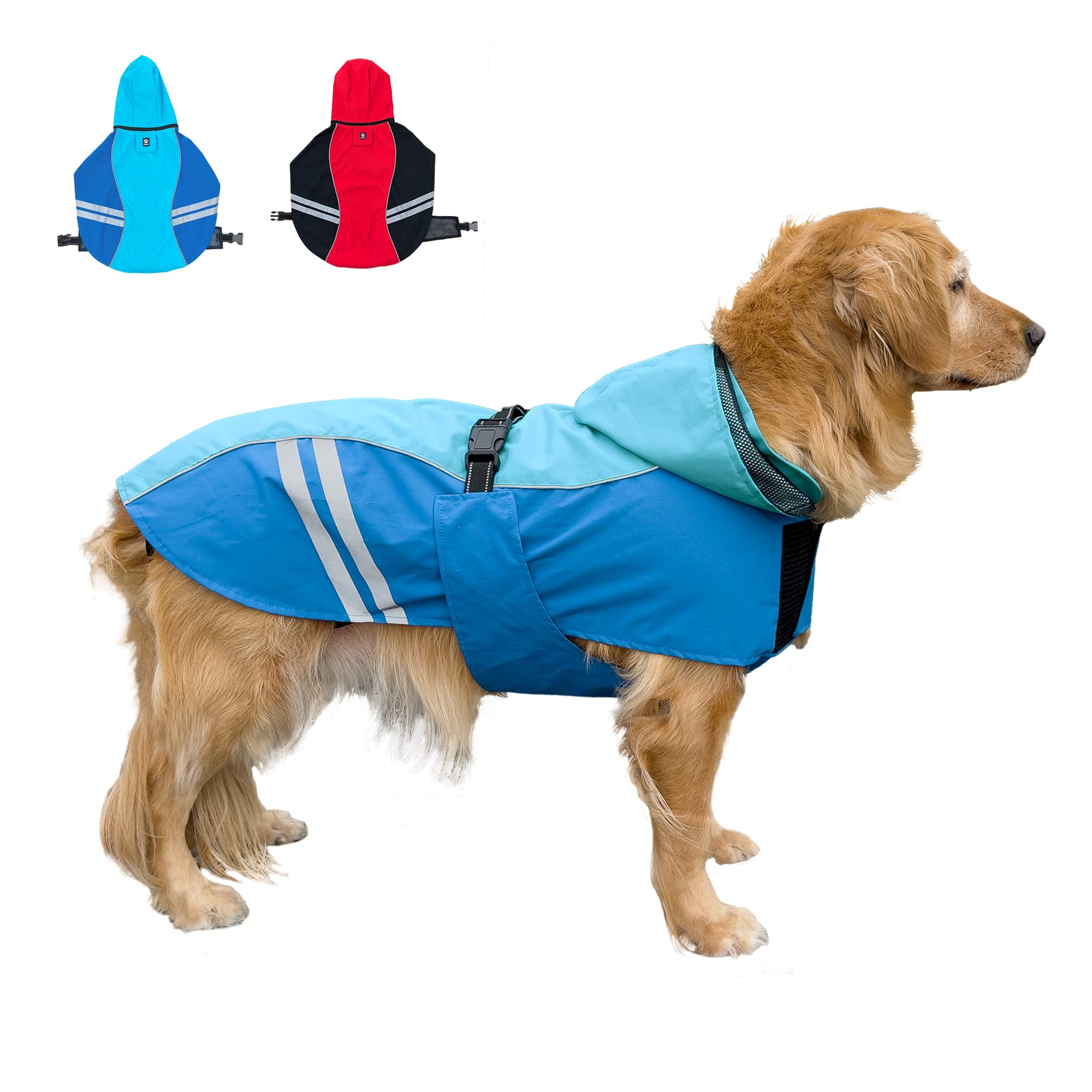 Cosibell capa de lluvia azul para perro mediano y grande, protección impermeable.