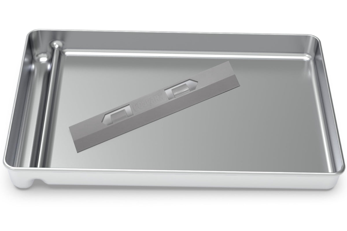 La bandeja COSPARX de acero inoxidable ofrece mayor capacidad para menos limpiezas.