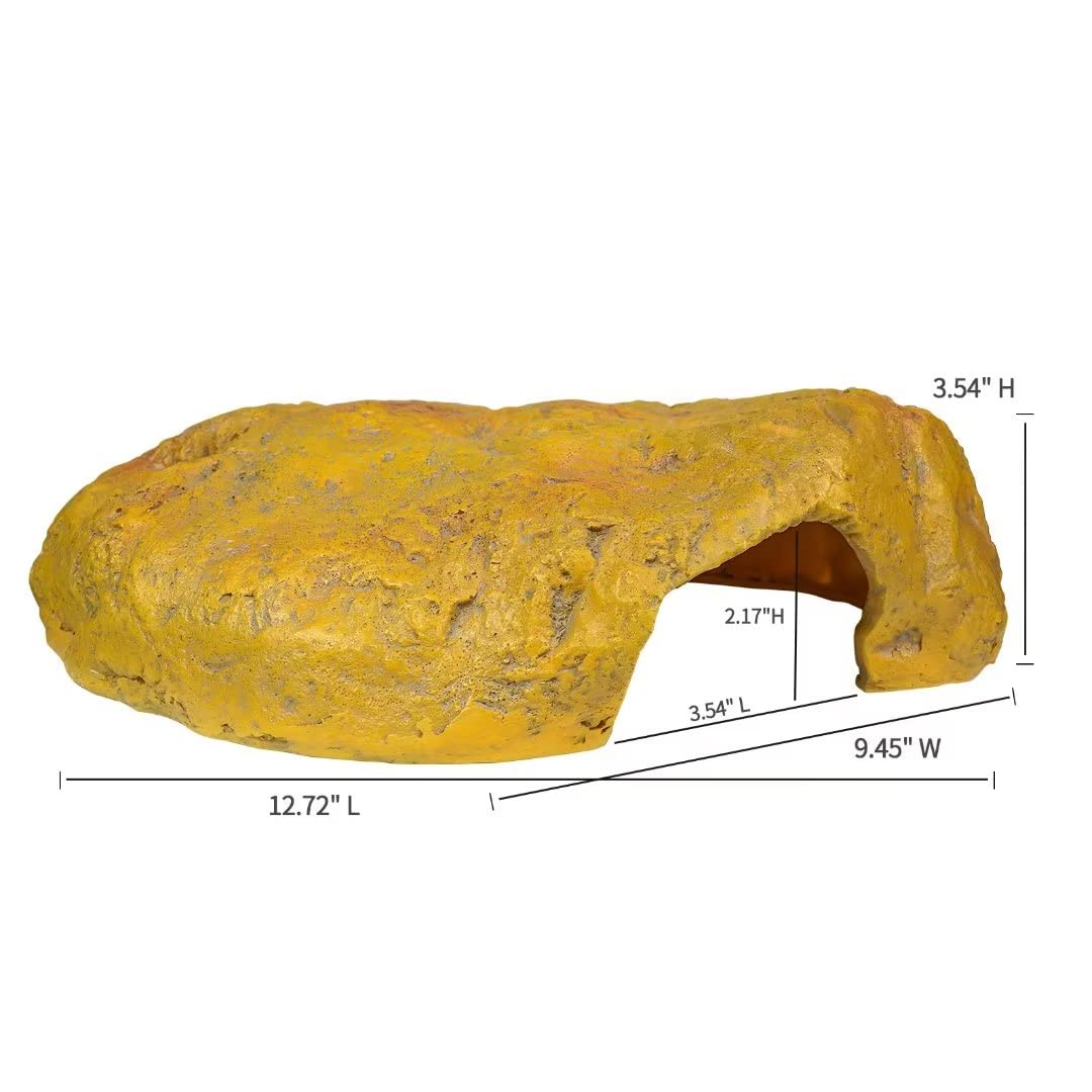 Cosyall cueva reptil piedra resina gris proporciona refugio duradero y fácil limpieza.