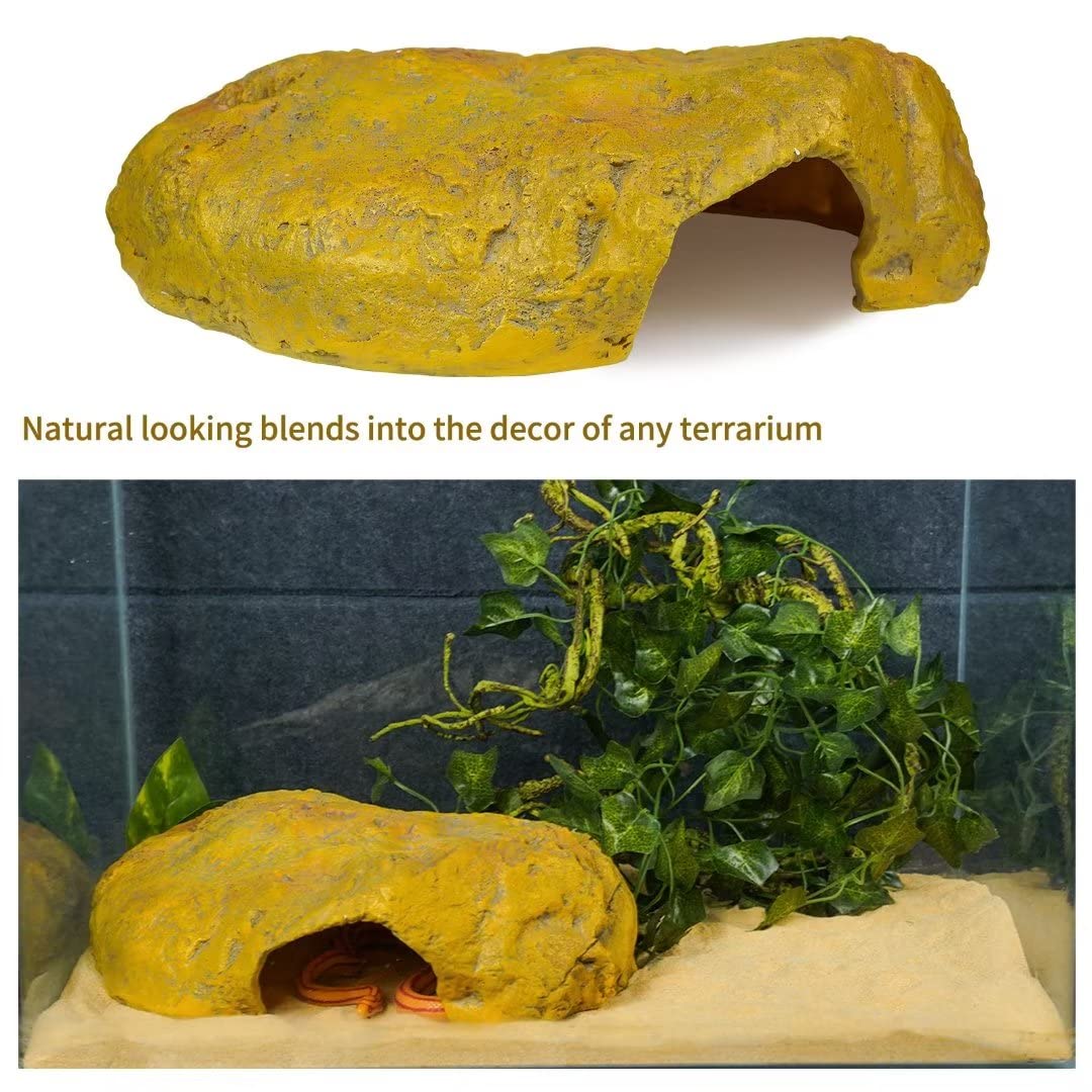 Cosyall caverna refugio reptil para geckos y lagartos promueve seguridad y exploración.