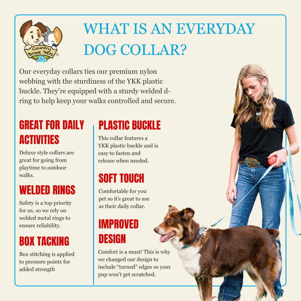 Collar Country Brook Petz lavable a máquina para mantenimiento rápido.