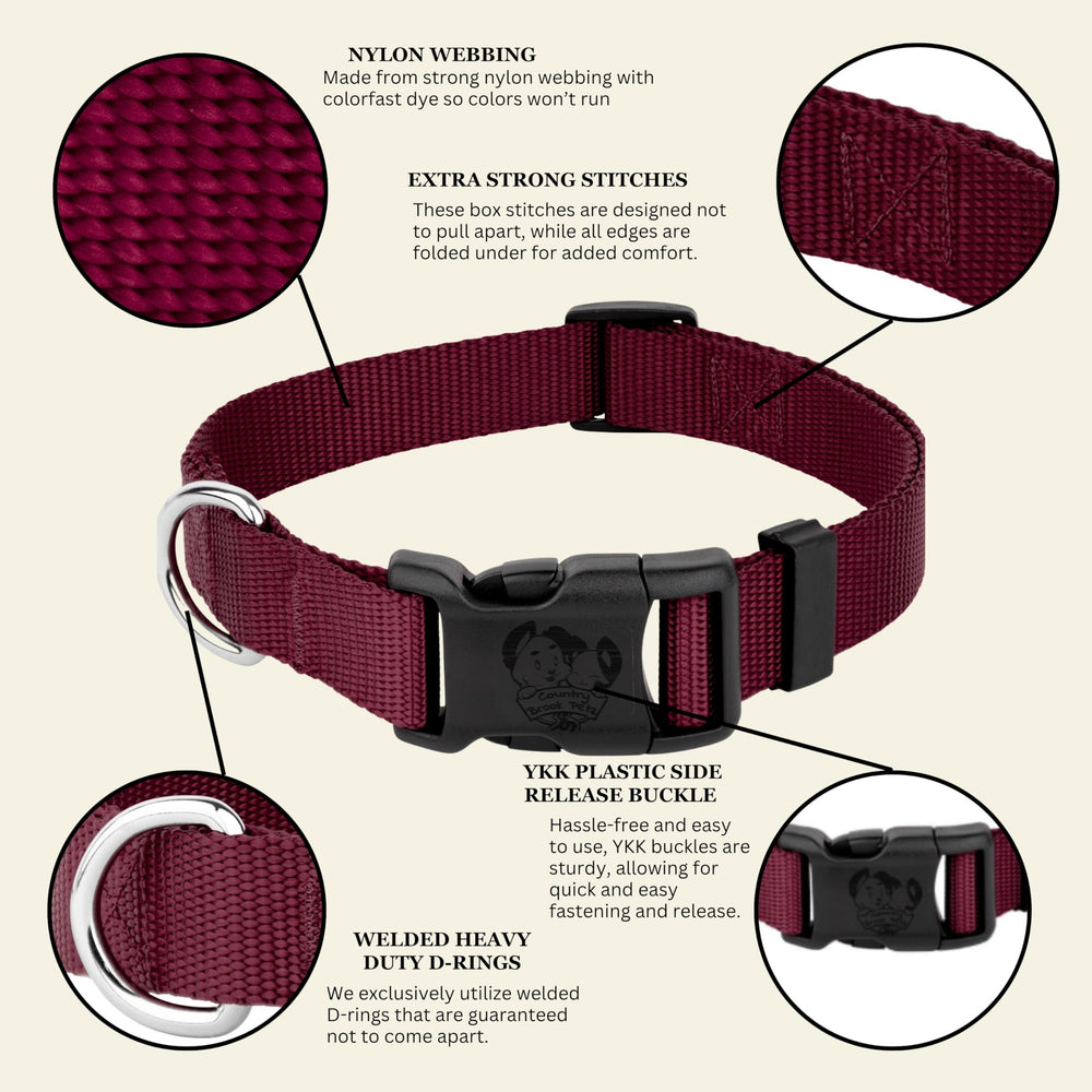 Talla mediana del collar Country Brook Design Petz para perros medianos.