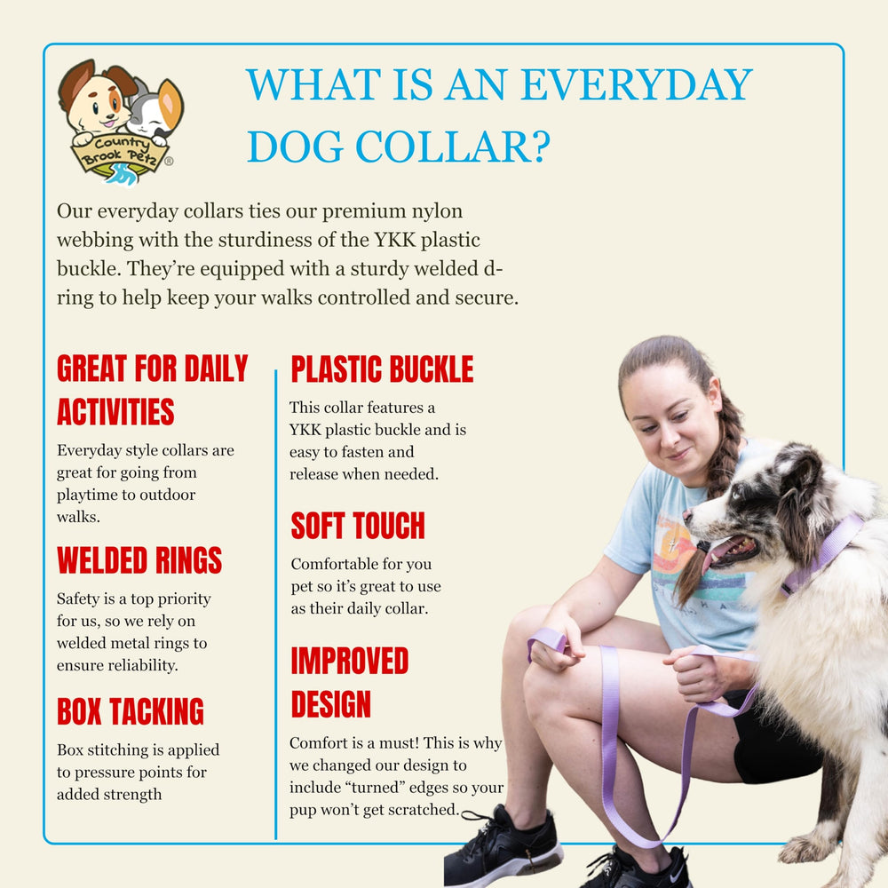 Costura hecha en EE UU, collar lavanda Country Brook Petz