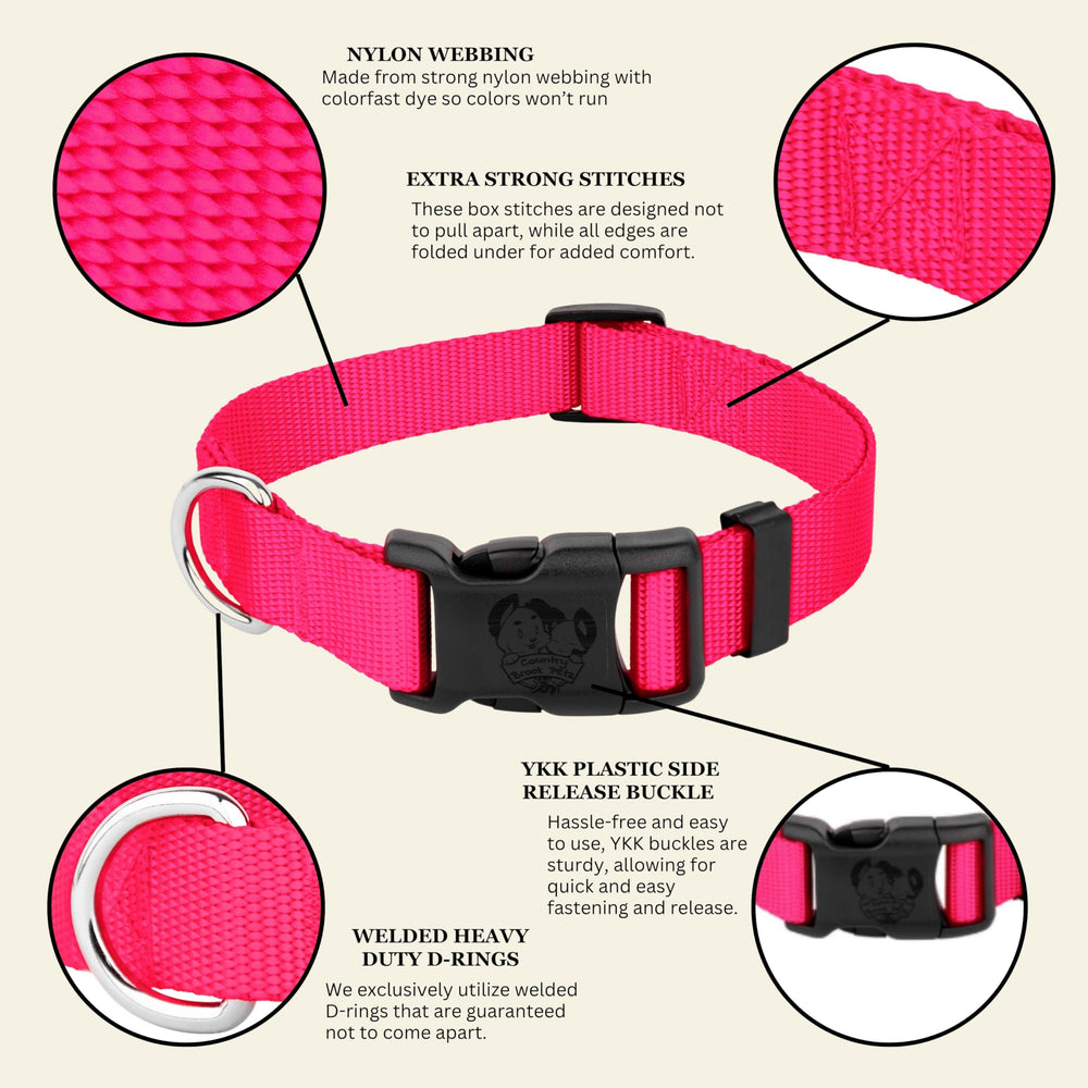 Collar Country Brook Petz morado, acabado resistente para entrenamiento