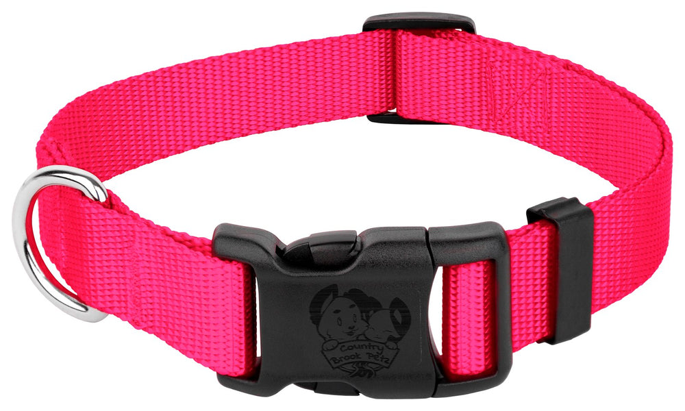 Collar Country Brook Petz negro clásico, fuerte y seguro para perros grandes