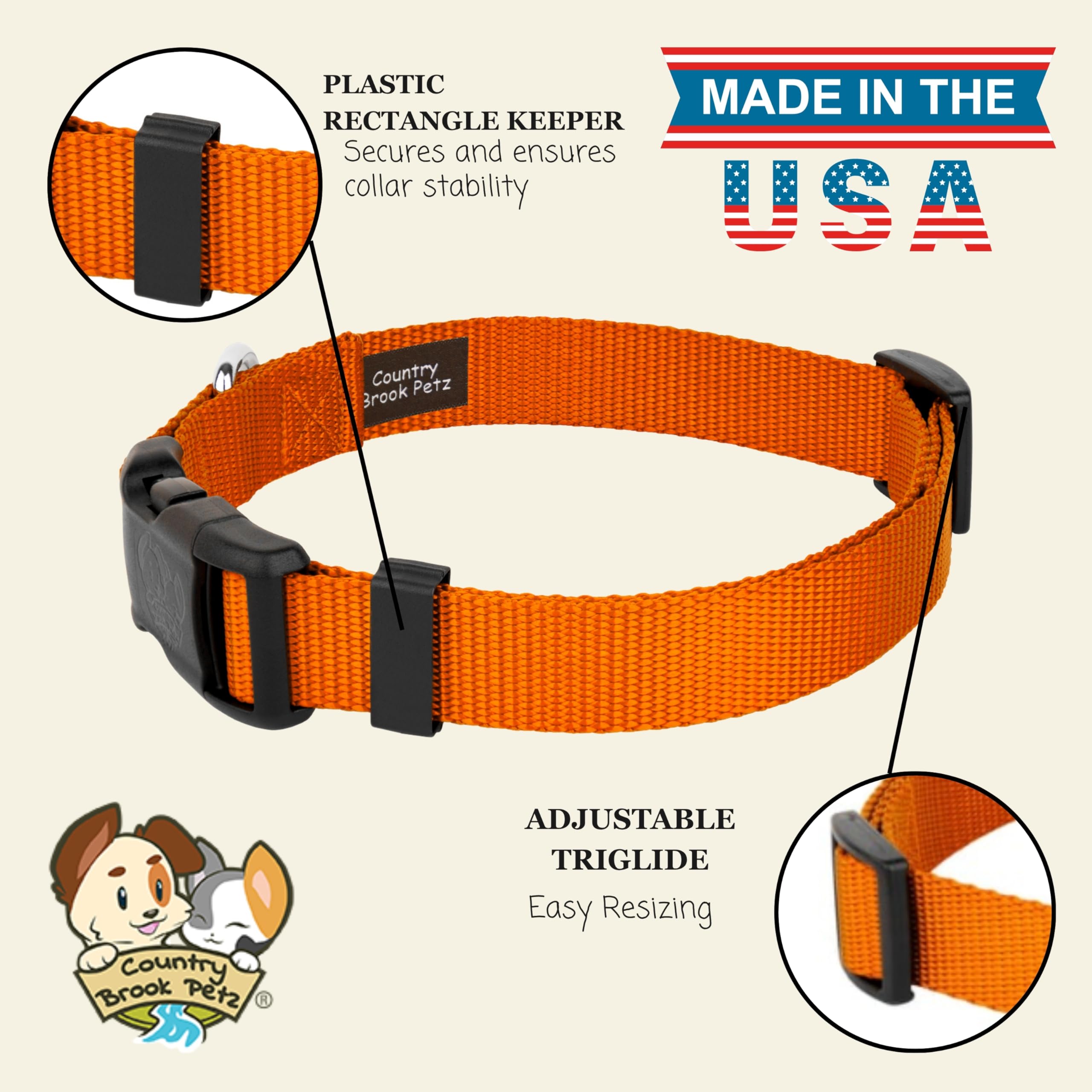 Collar Country Brook Petz diseño abrazado para un ajuste suave