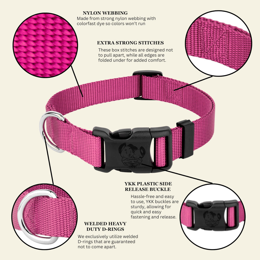 Country Brook Petz collar nylon lavable a máquina para limpieza rápida.