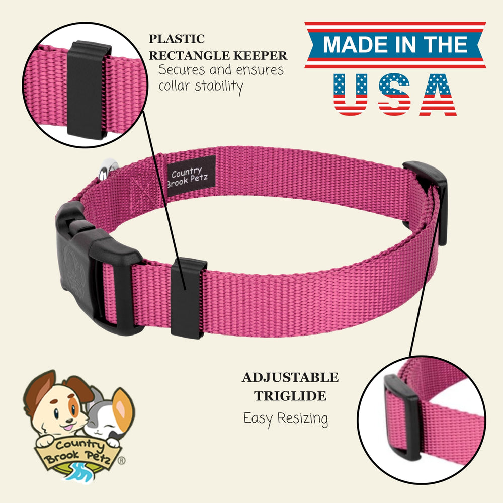 Country Brook Petz collar nylon para perros grandes, medianos y pequeños.