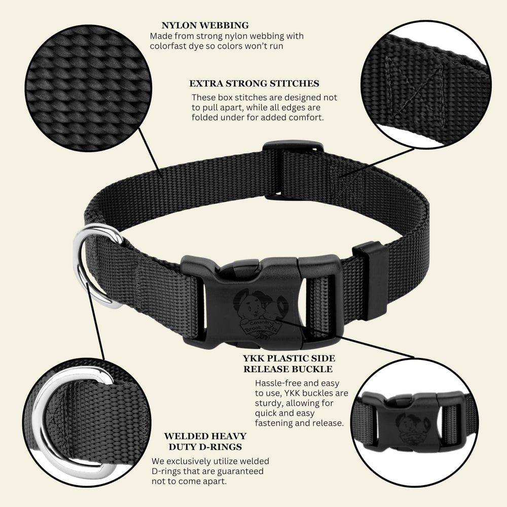 Herrajes de grado automotriz para mayor seguridad y fiabilidad del collar.