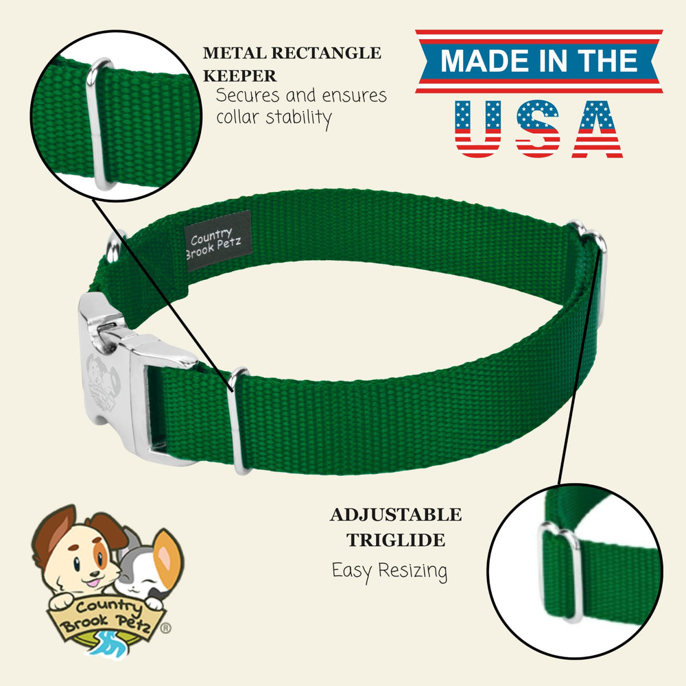 Country Brook Petz collar perro opciones de color: variedad de tonos para expresar estilo.