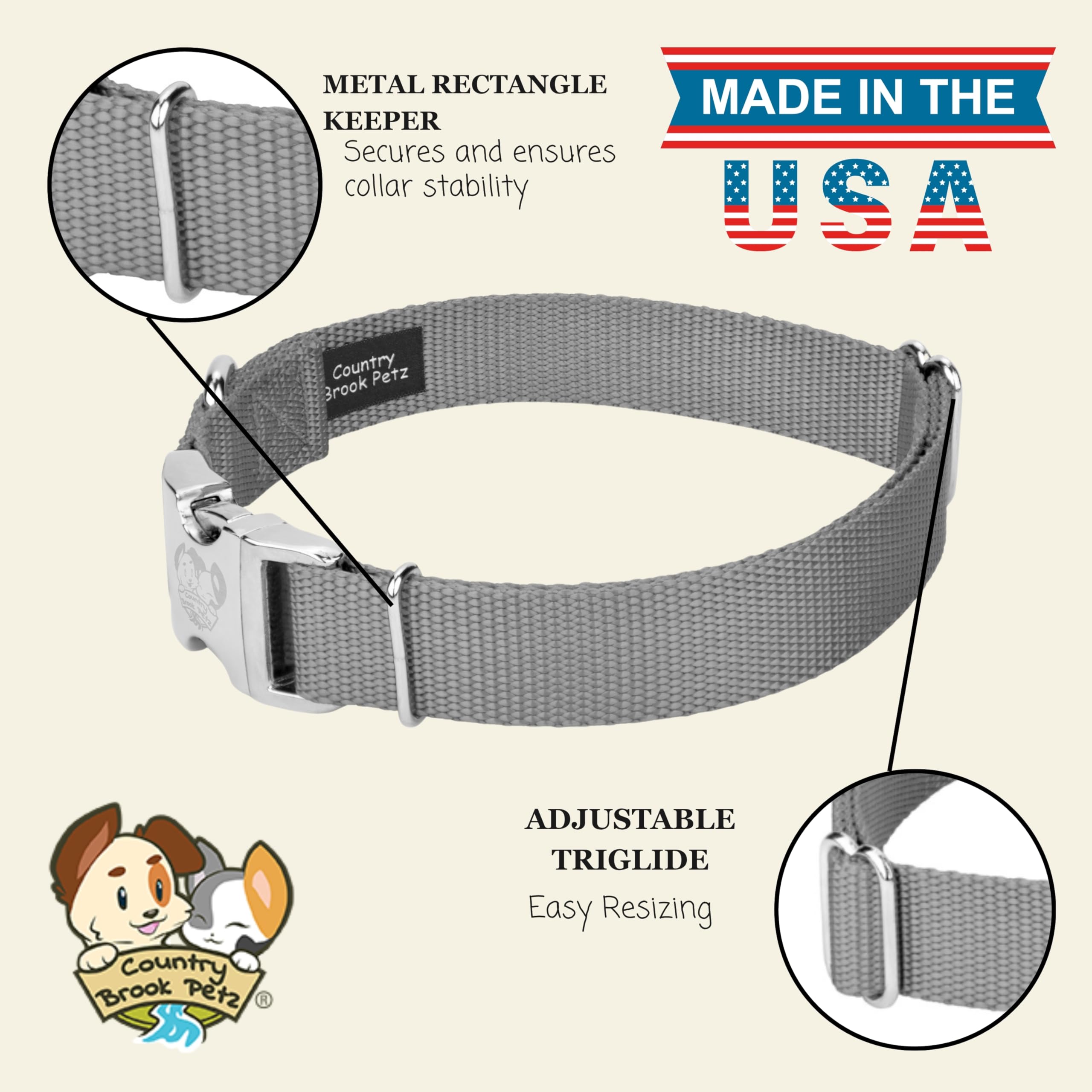 Country Brook Petz collar en múltiples colores para combinar con tu perro.