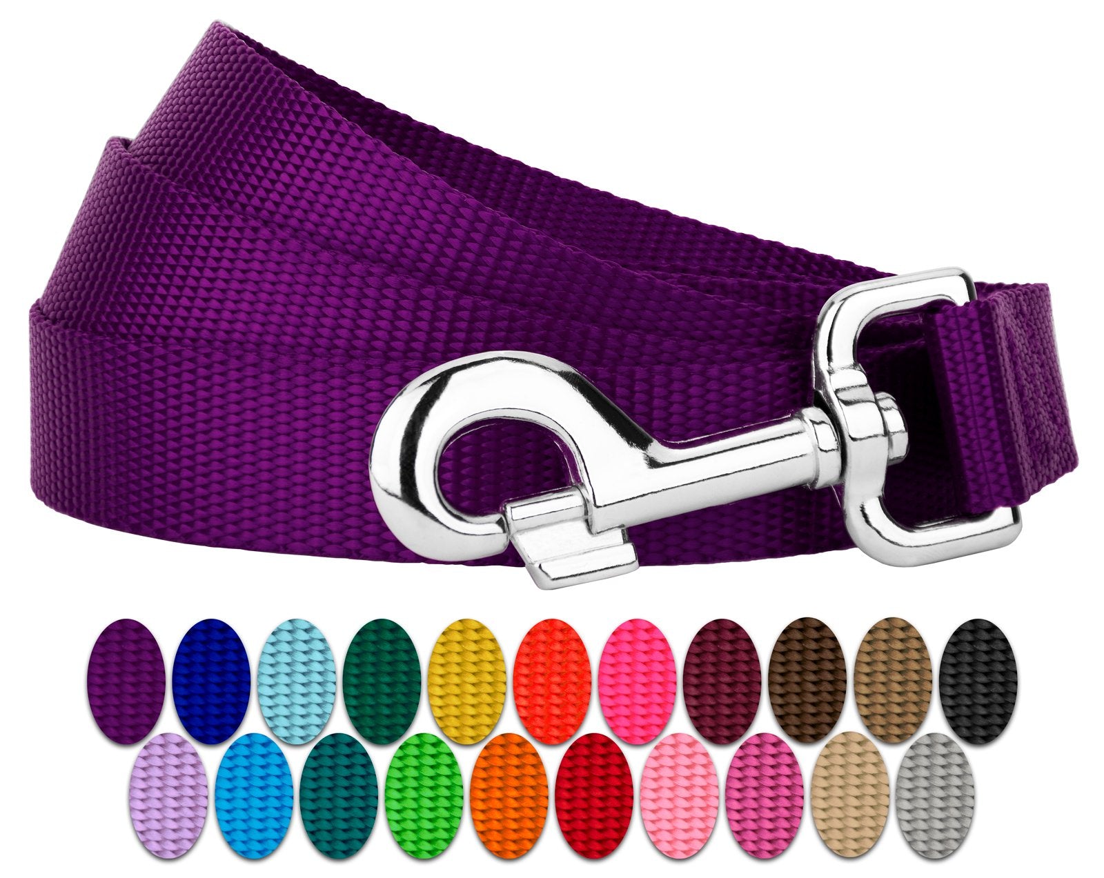 Correa Country Brook Petz para perro, nylon 1 pulgada 6 pies, morada.