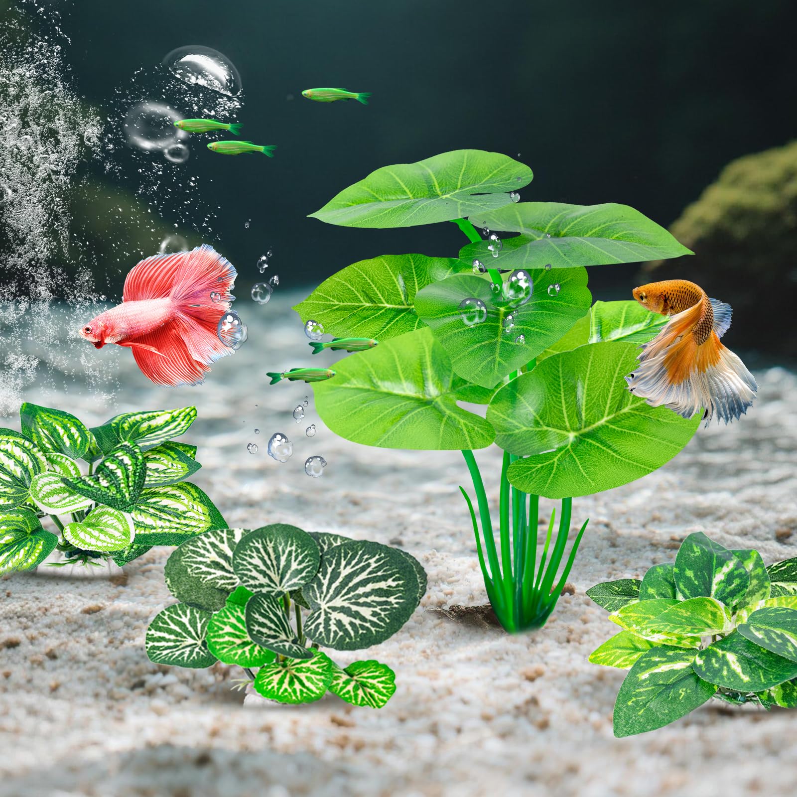 Conjunto de 12 plantas CousDUoBe para escenarios acuáticos variados.
