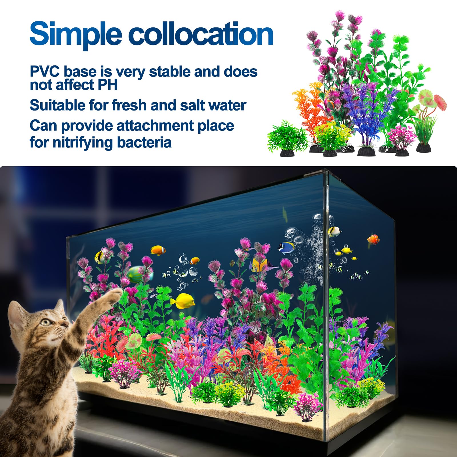 CousDUoBe planta de acuario, hojas suaves que cuidan a los peces.