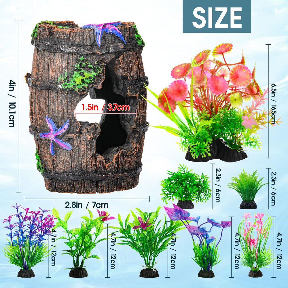 Conjunto de 8 plantas de acuario CousDUoBe para un aspecto natural.