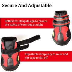 Botas CovertSafe con correas reflectantes y ajustes para seguridad nocturna.