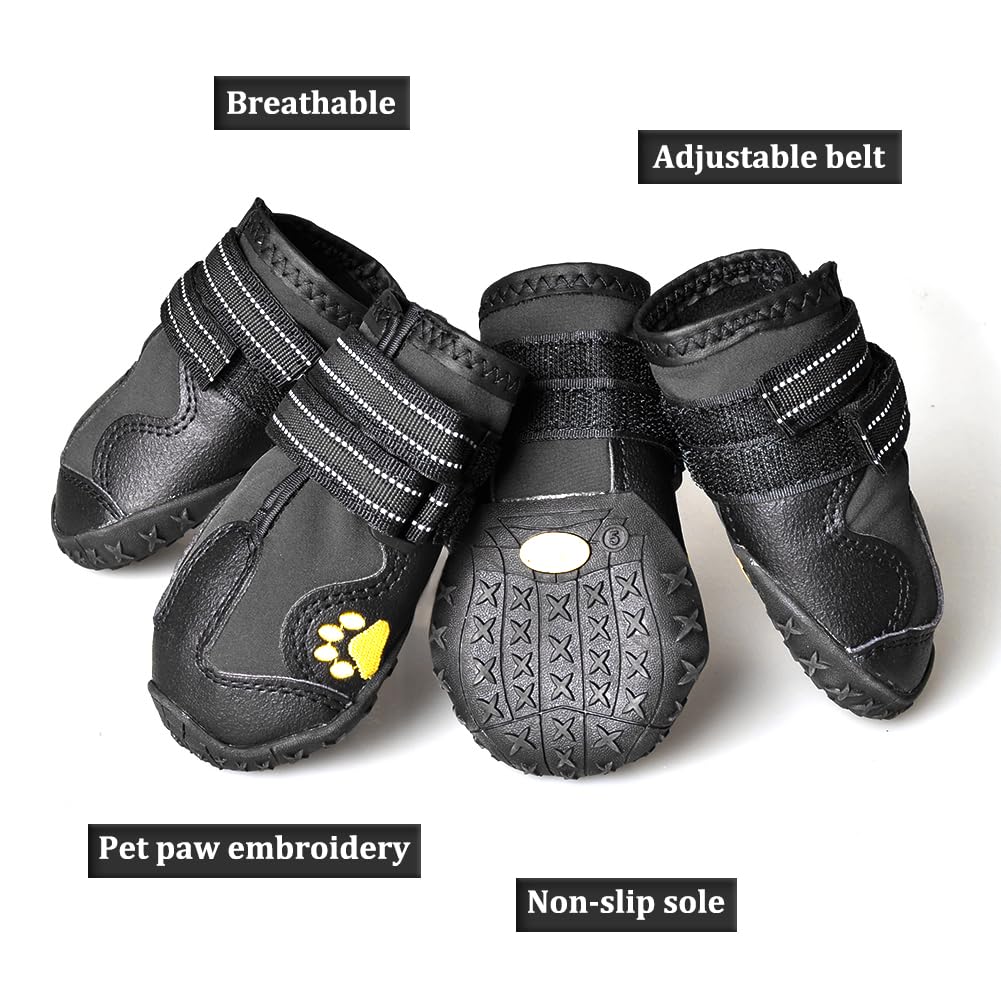CovertSafe& botas para perros con correas reflectantes para mayor visibilidad nocturna.