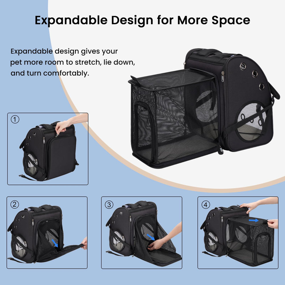 Covono mochila porta-mascotas: interior espacioso para moverse con facilidad.