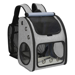 Mochila COVONO para mascotas con expansión interior para más comodidad y movimiento.