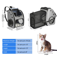 Mochila COVONO con ventilación y ventana acrílica para visibilidad y calma.