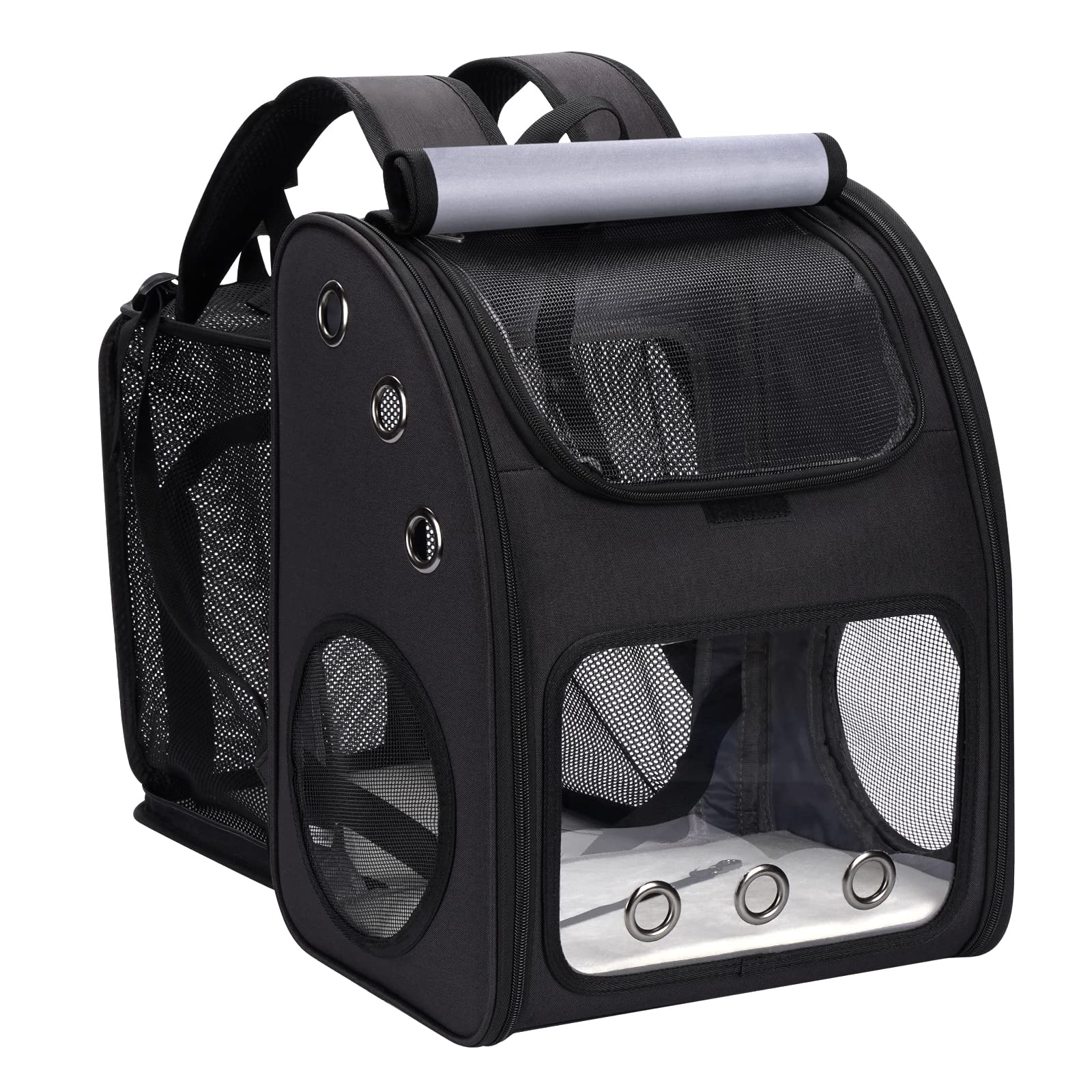 Covono mochila porta-mascotas: expansión trasera para más comodidad.