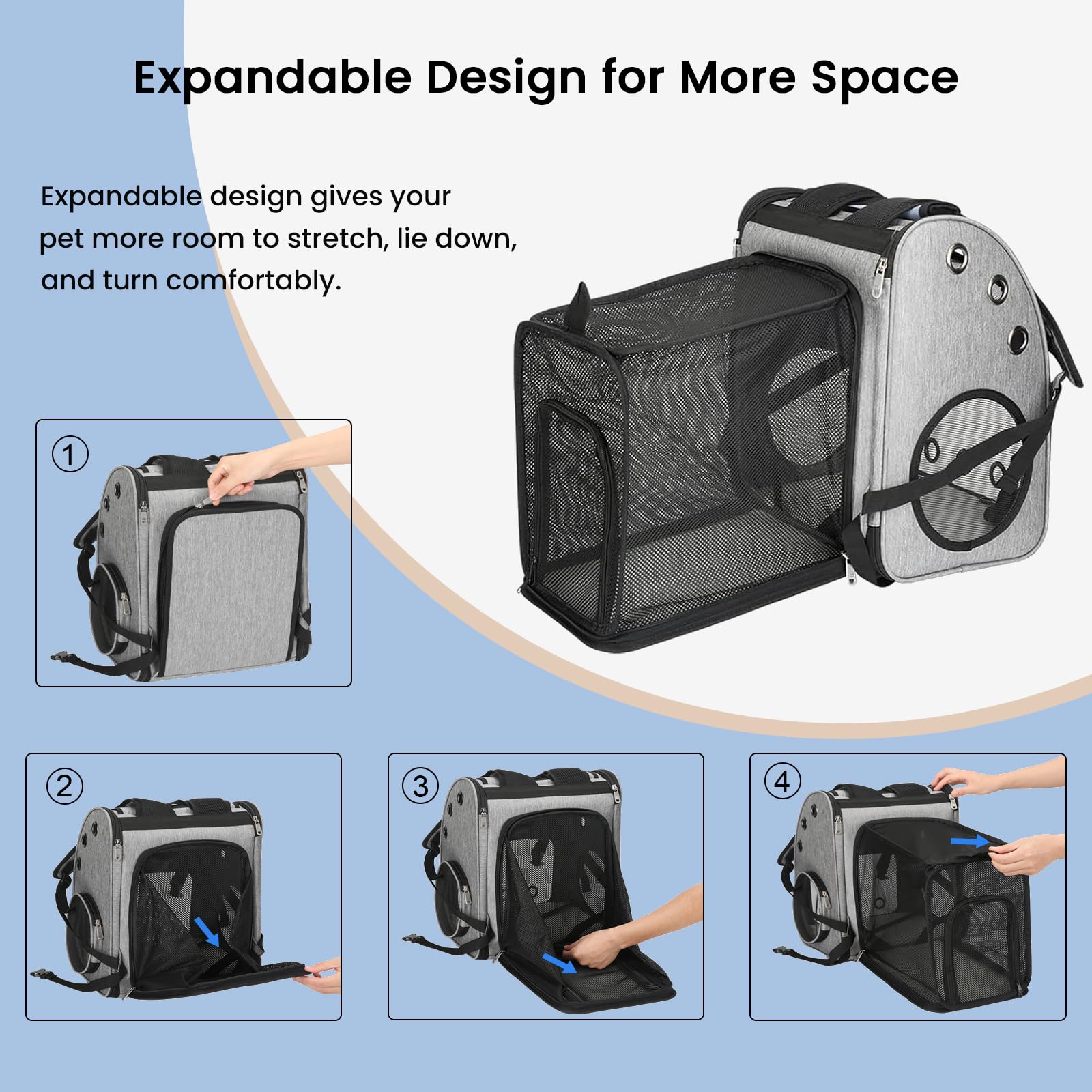 Correas acolchadas y soporte ergonómico de COVONO para distribuir el peso.