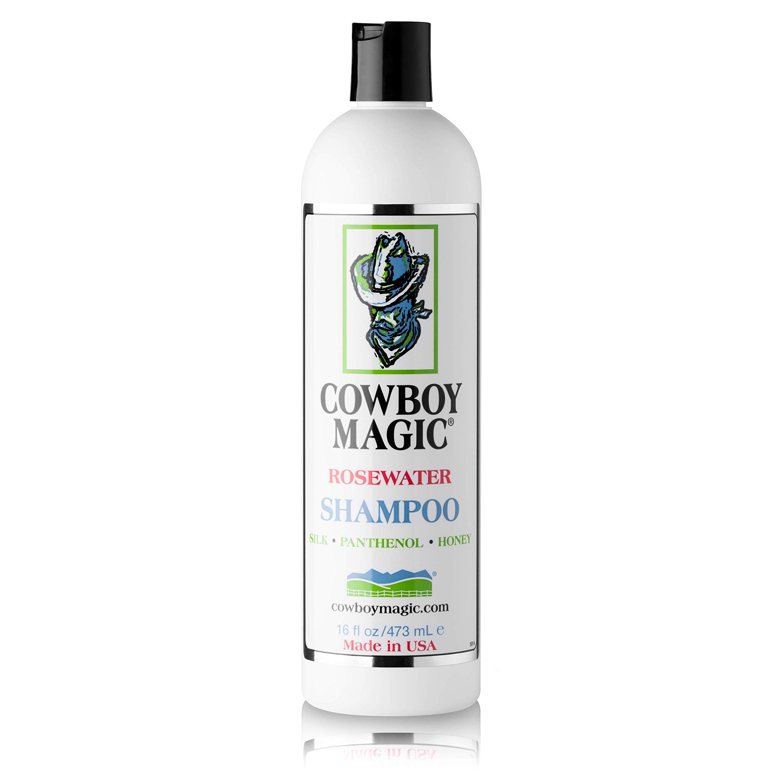 Champú Cowboy Magic Agua de Rosas, enfoque en limpieza suave y brillo natural.