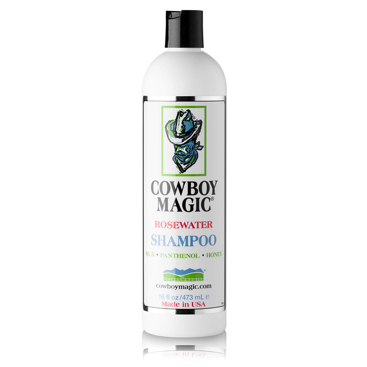 Champú Cowboy Magic Agua de Rosas, enfoque en limpieza suave y brillo natural.