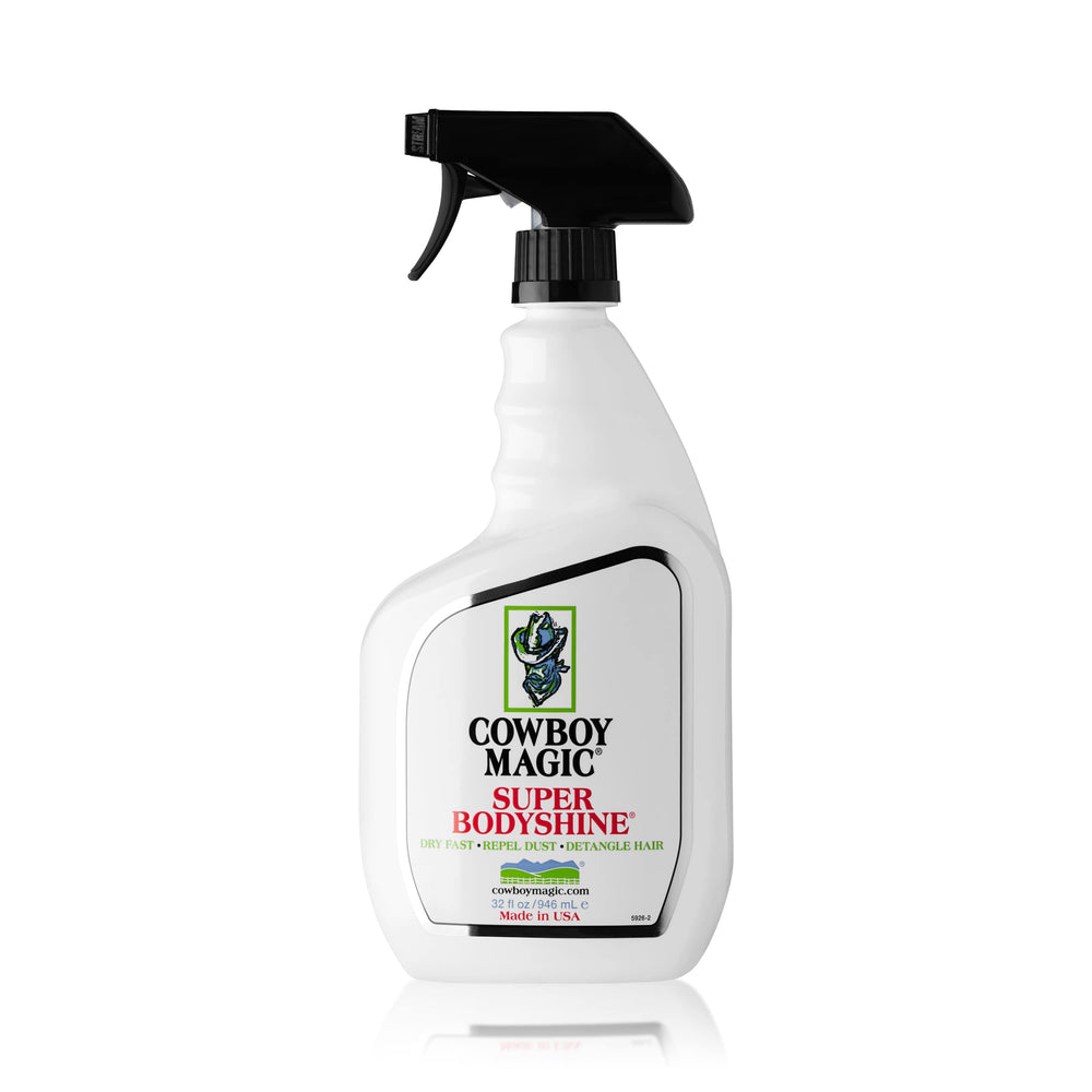 Cowboy Magic Super Bodyshine spray brillo para pelaje radiante y fácil de peinar.