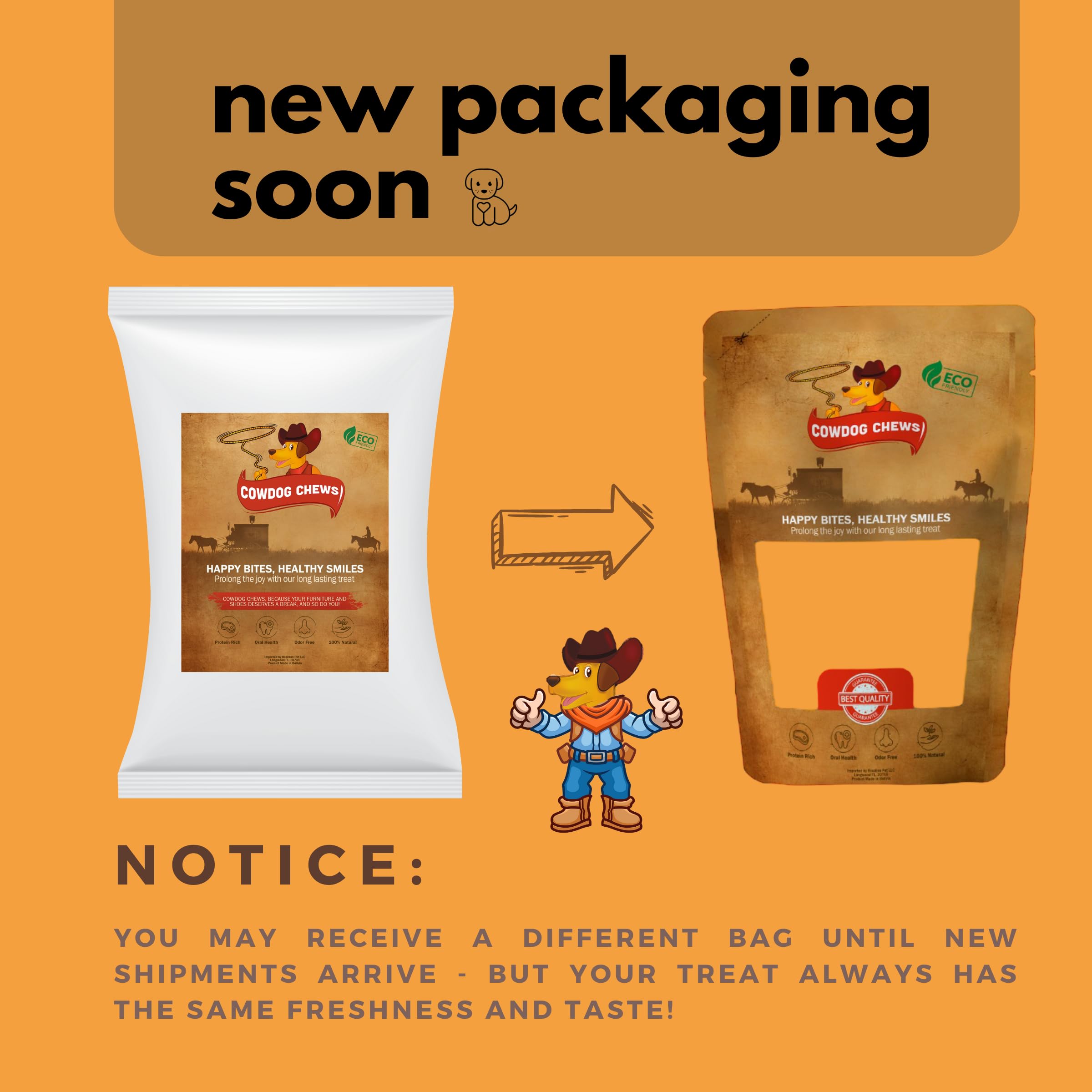 Cowdog Chews Bully Stick digestibilidad mejorada para perros activos.