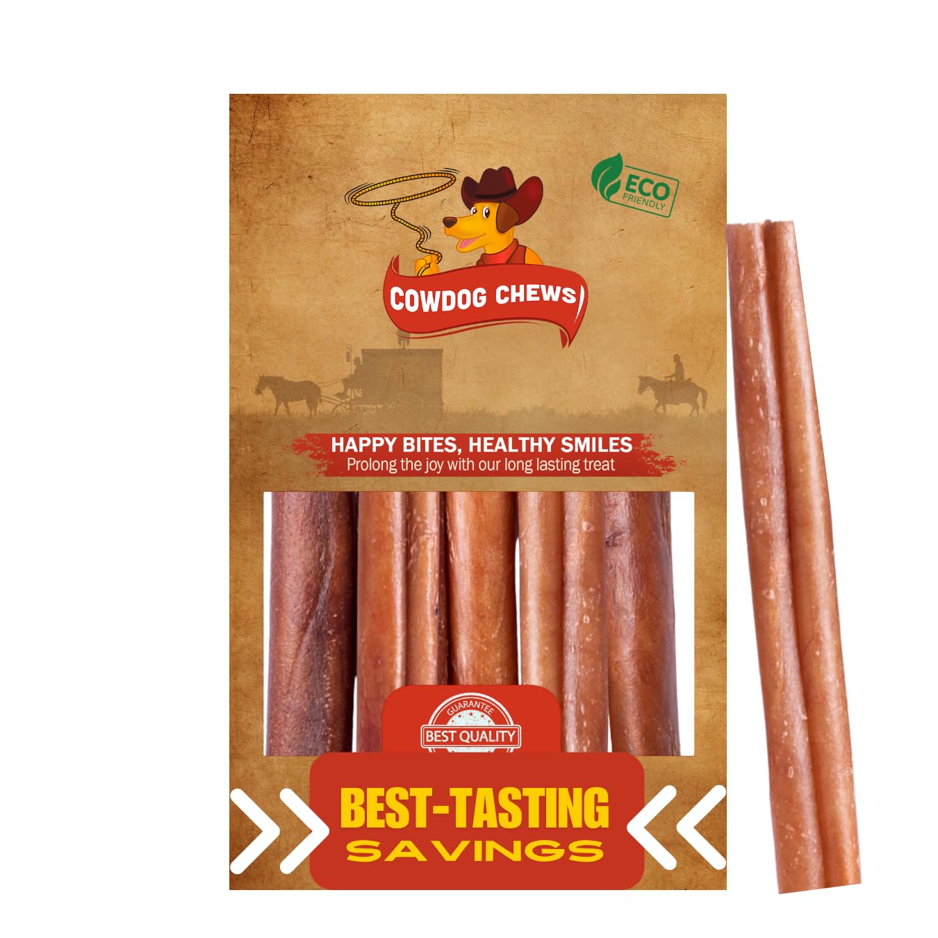 Cowdog Chews: hueso de colágeno sin olor para masticación prolongada.