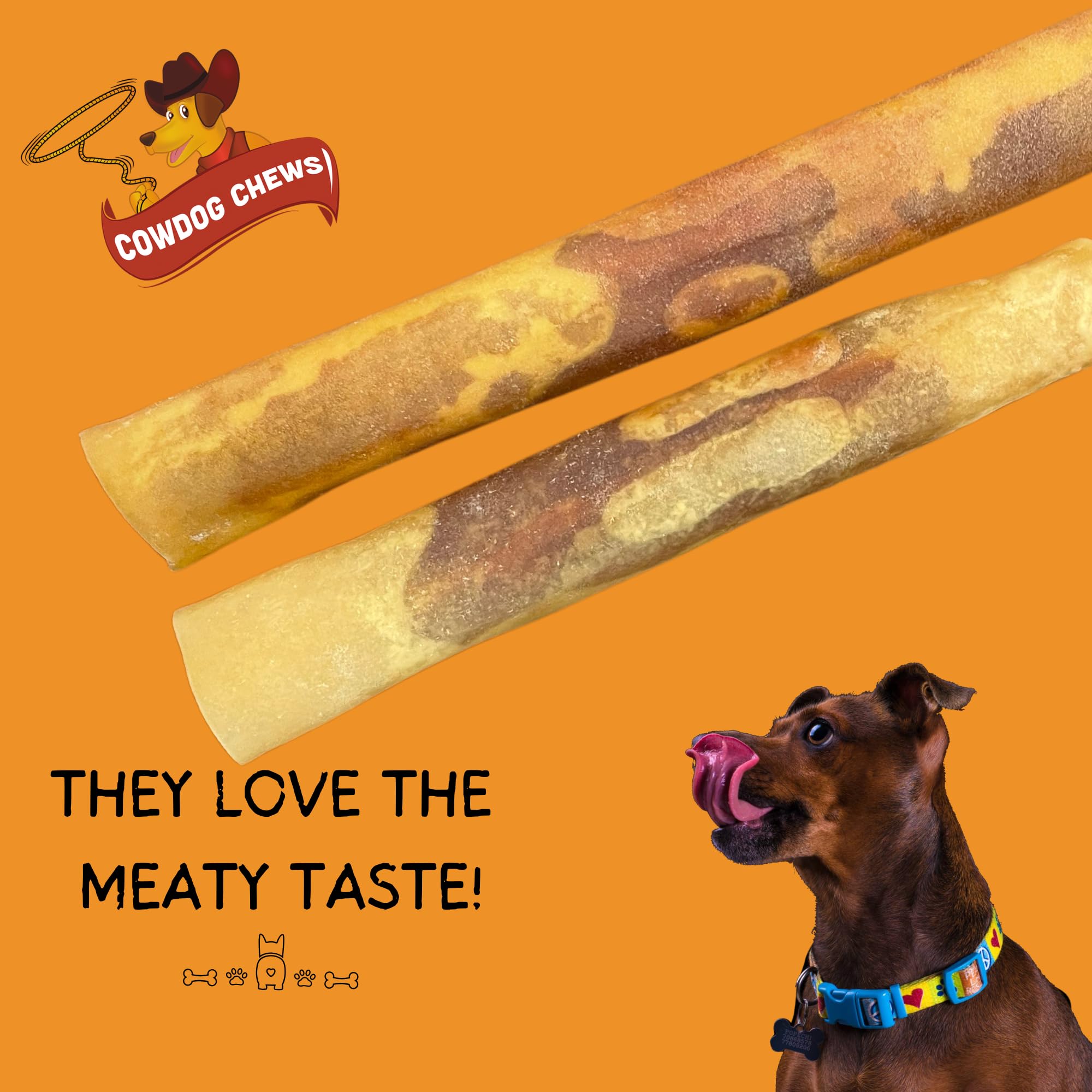 Cowdog Chews para perros grandes, masticación prolongada y segura.
