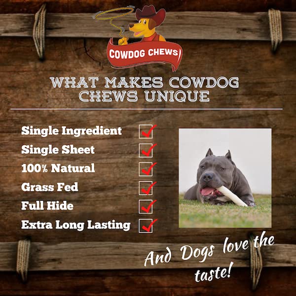 Cowdog Chews sin químicos ni conservantes; olor neutro para casa.