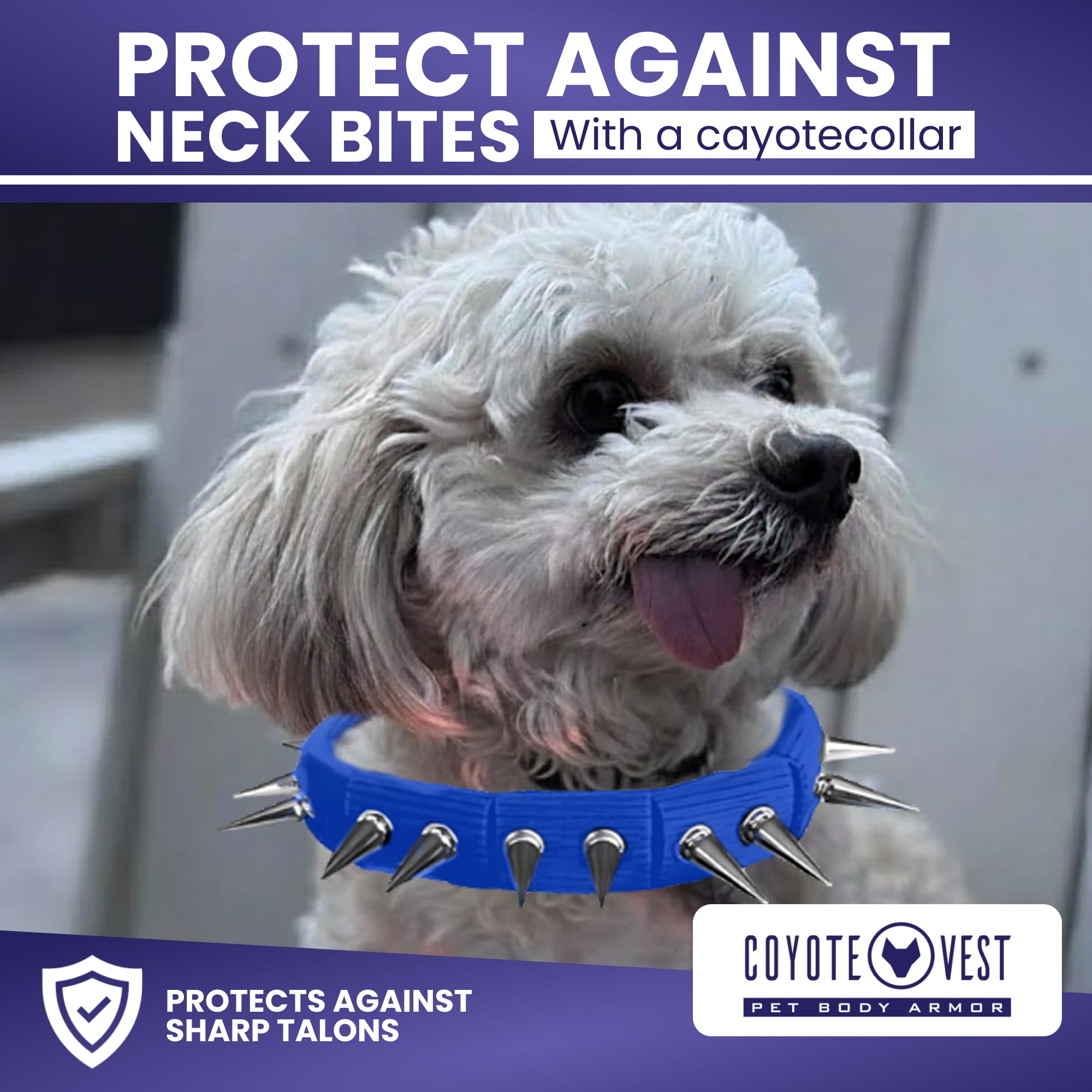 CoyoteVest protección contra coyotes y perros agresivos en exteriores.