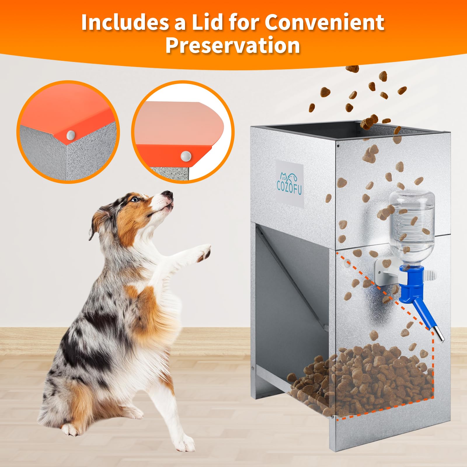 COZOFU bebedero con agua integrado para mantener al perro hidratado.