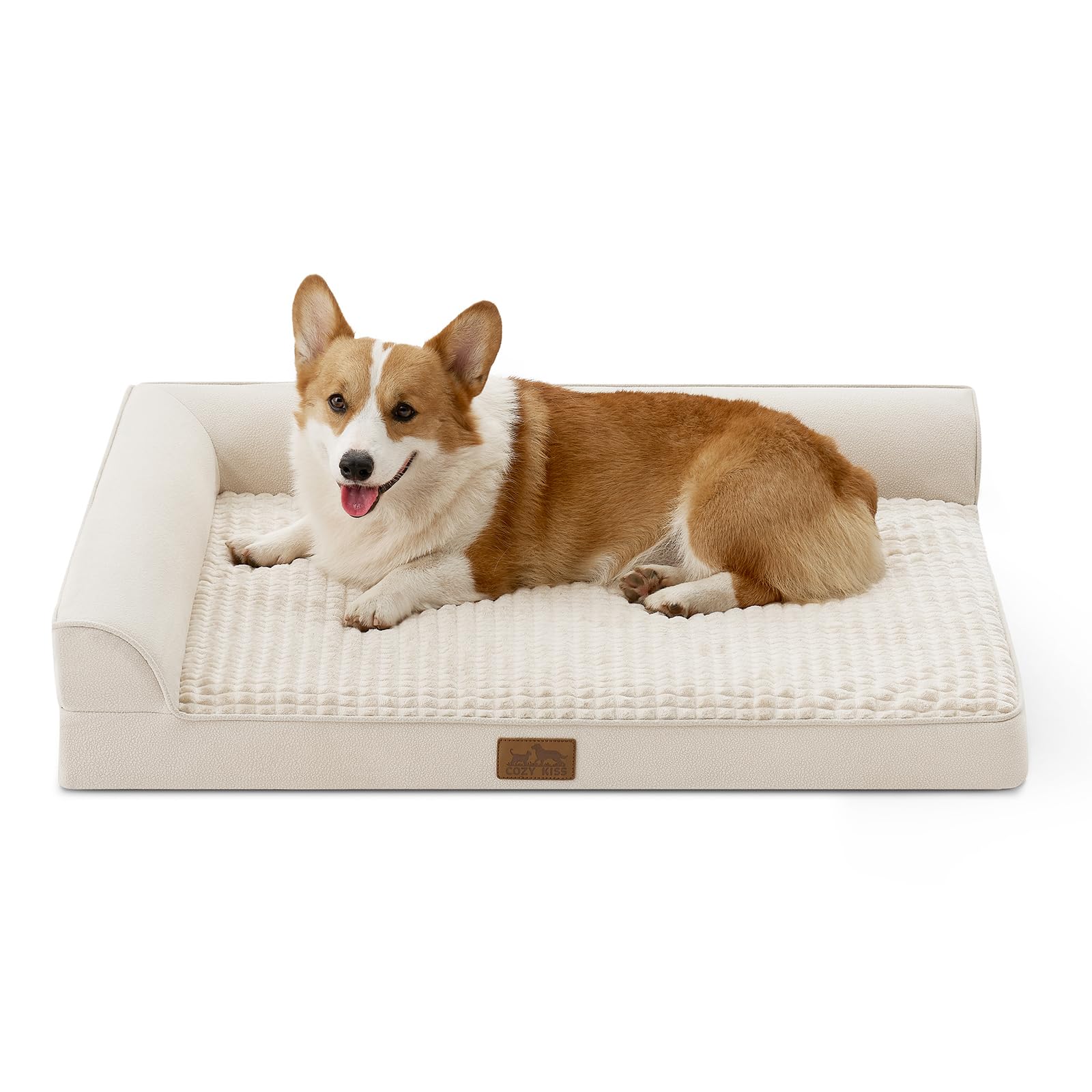 COZY KISS cama-ortopedica-perro-grande-lateral, soporte suave para articulaciones.