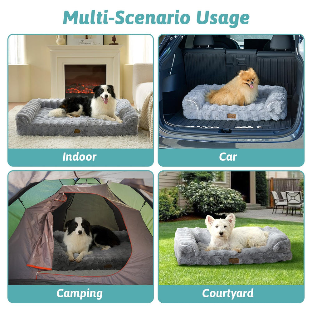 COZY KISS cama para uso en interiores y exteriores, ideal para espacios amplios.