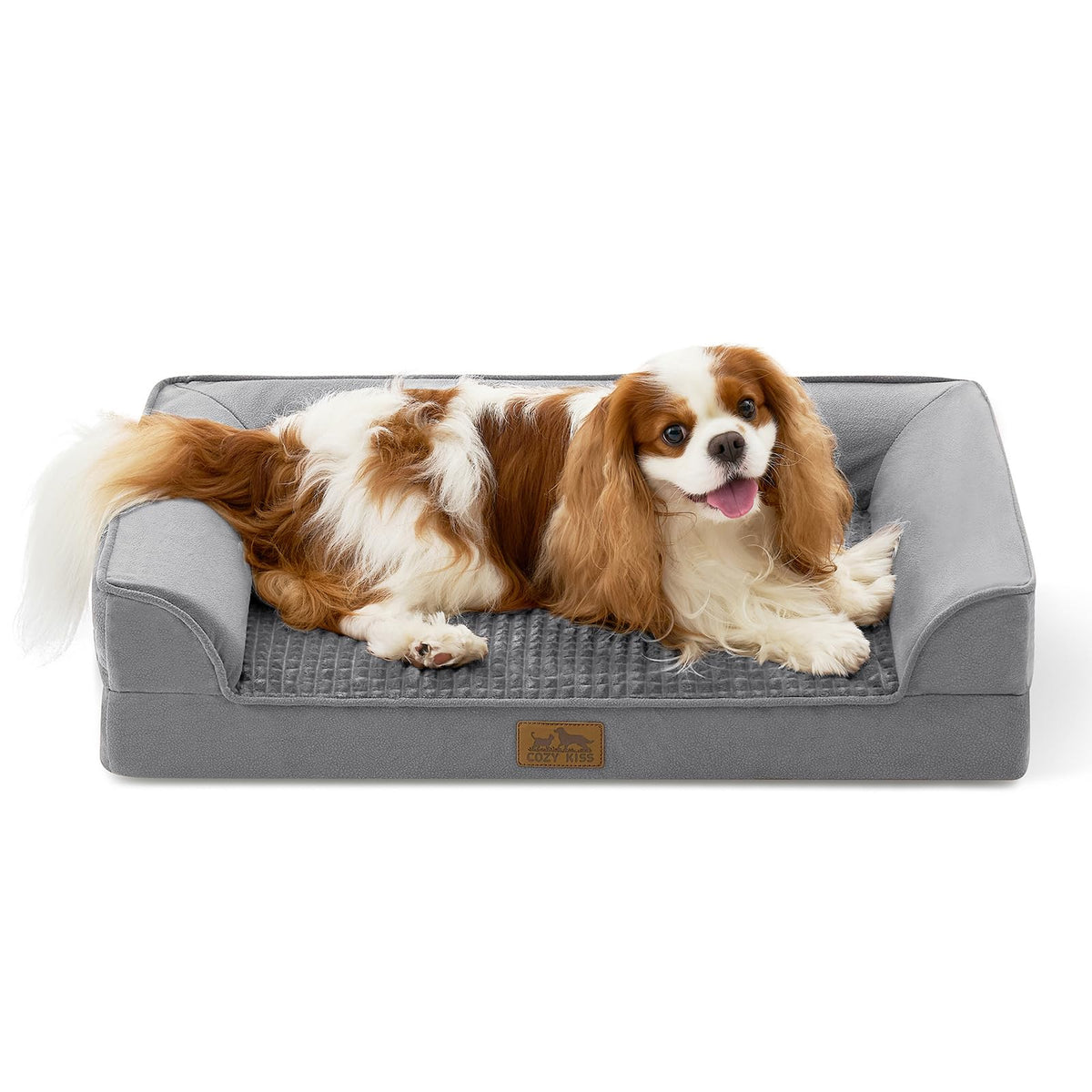 Cama ortopédica Cozy Kiss para perros, vista general con soporte cómodo
