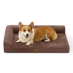 Cama ortopédica COZY KISS en forma de L para perros grandes con soporte articular