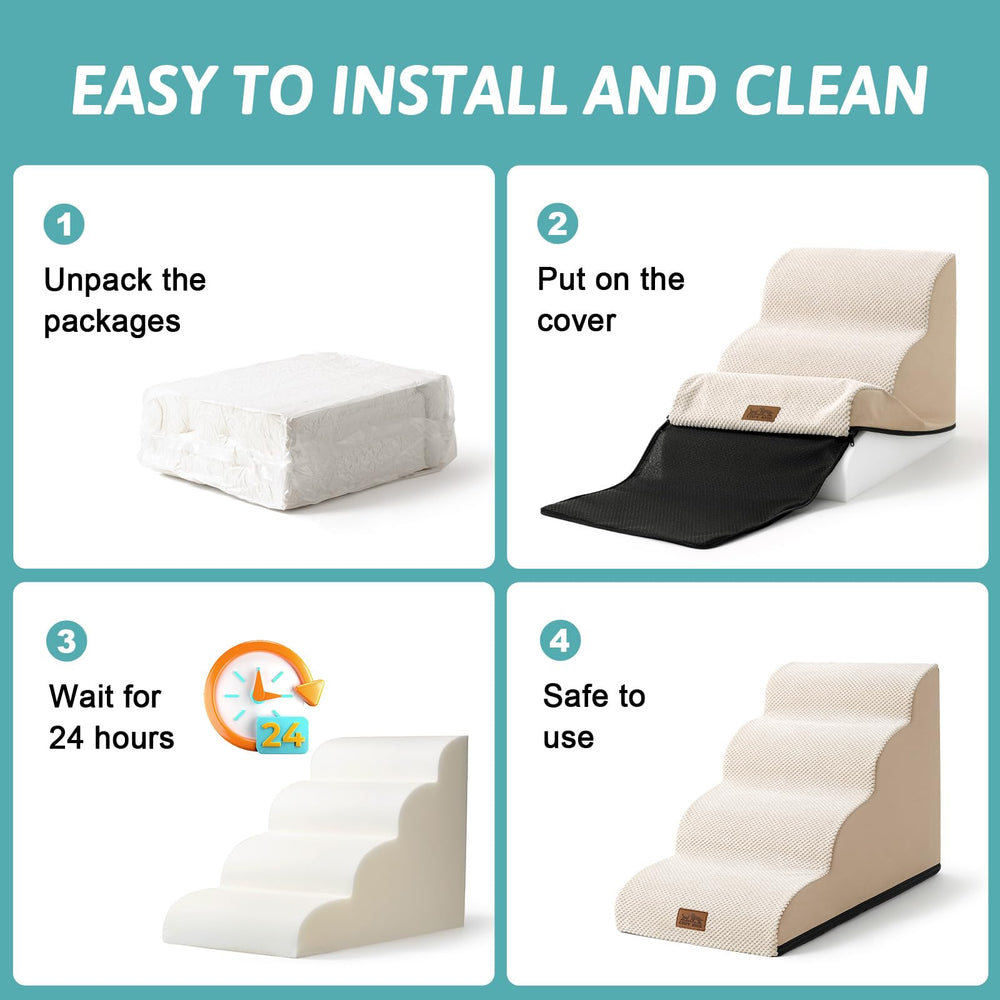 COZY KISS escalera de 4 peldaños para cama o sofá.