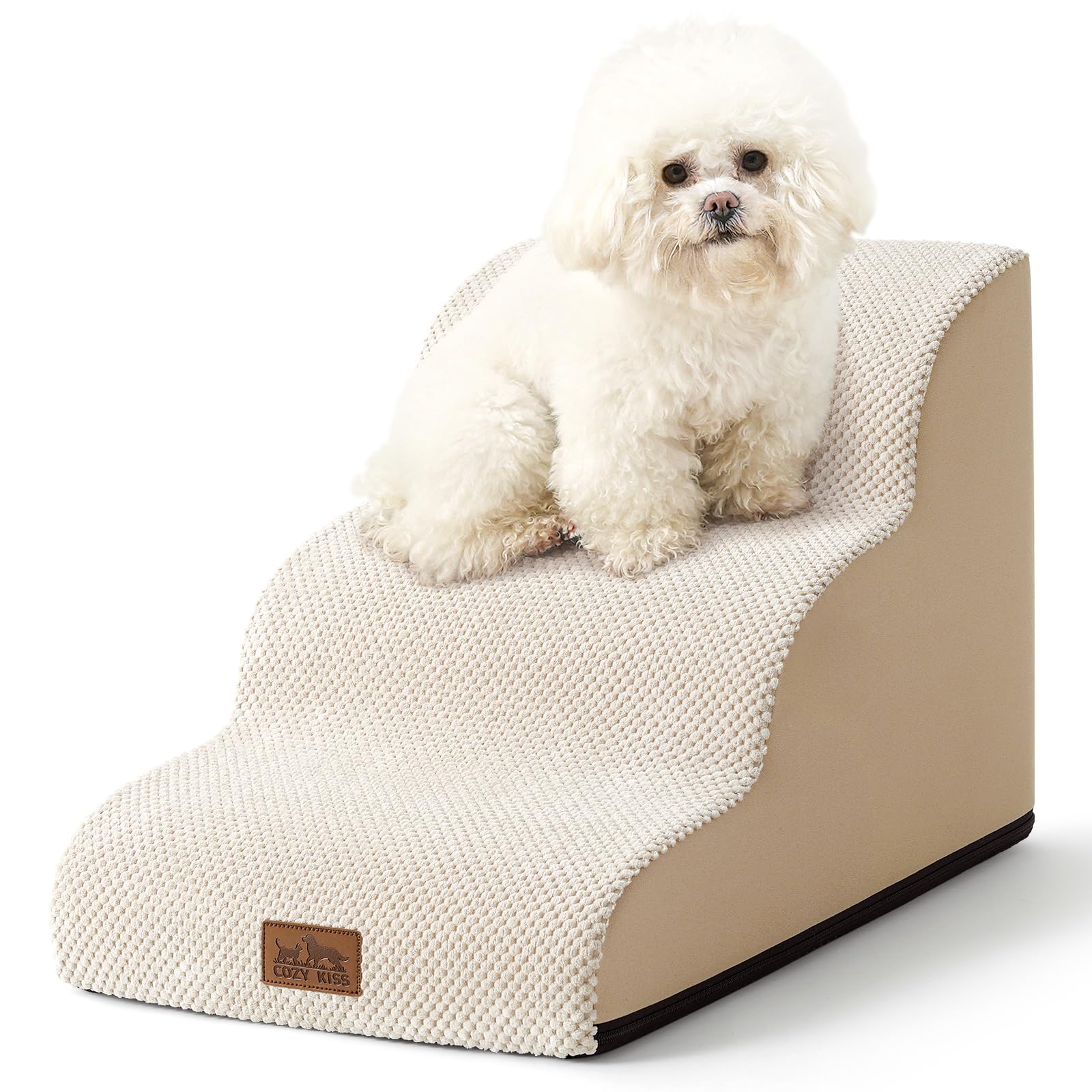 COZY KISS escalera curva para perros pequeños, facilita subir al sofá