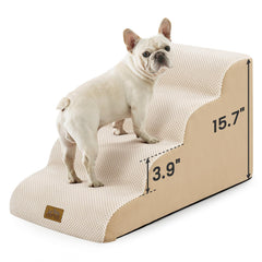 COZY KISS escaleras para perros de 4 pasos con altura 15,7 pulgadas, estables para sofá.