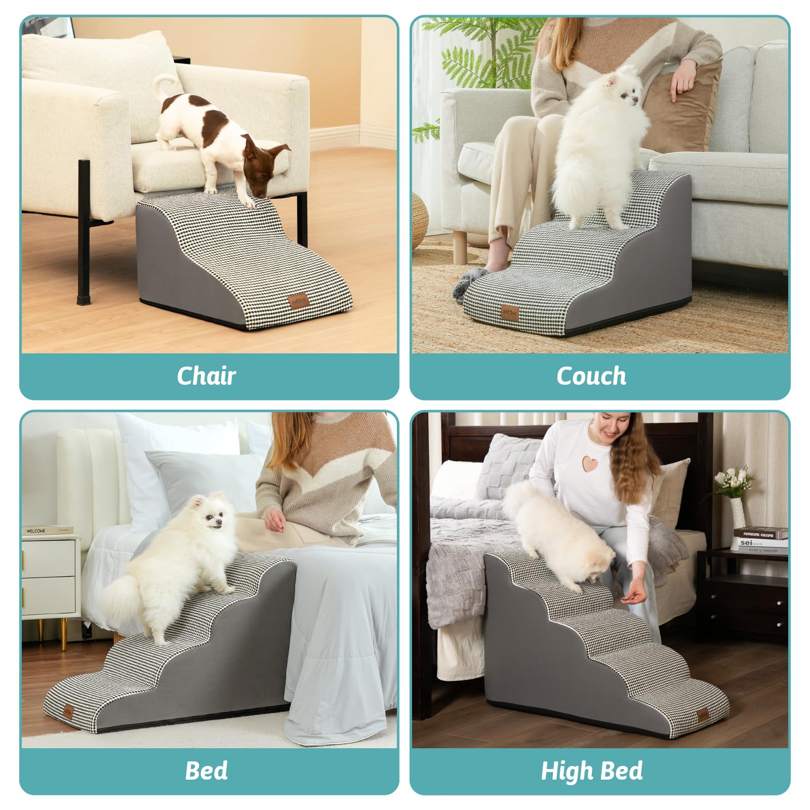 COZY KISS escalera con asa trasera para transporte cómodo.